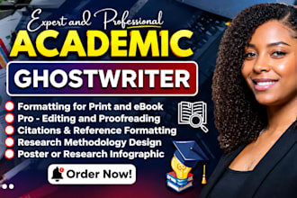 do academic research, expert manuscript editing, formatting, book proofreading