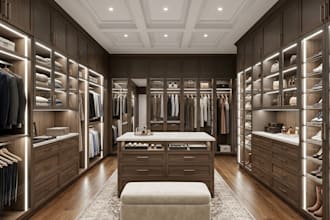 create walk in closet and wardrobe millwork shop drawing in autocad
