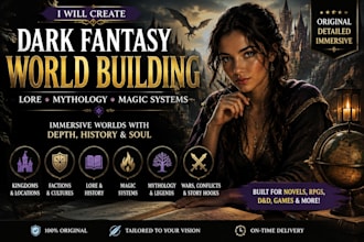 create dark fantasy lore, worldbuilding, mythology and magic systems