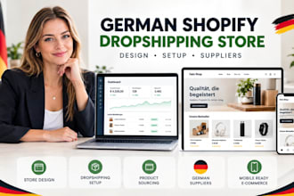 create shopify website design dropshipping store setup with german suppliers