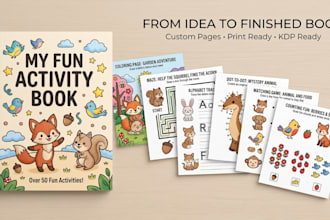 kids activity books, worksheets and educational workbooks