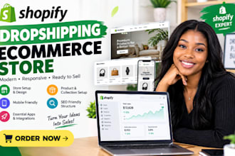build a shopify ecommerce website, redesign shopify dropshipping store