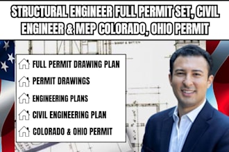 structural engineer full permit set civil engineer mep colorado, ohio permit