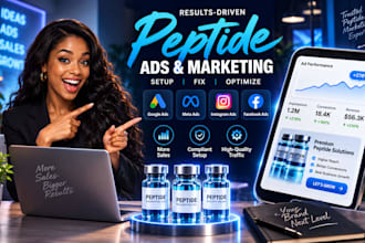 run peptide ads, peptide marketing run google ads and facebook ads for peptide