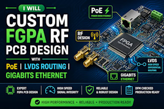 custom fpga rf pcb design with poe, lvds routing, gigabit ethernet