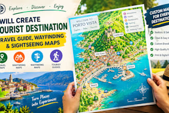 create tourist destination travel guide wayfinding and sightseeing maps