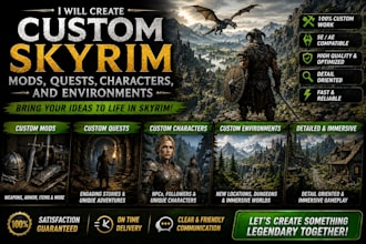 create custom skyrim mods, quests, characters, and environments