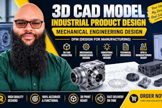 do 3d cad model, industrial product design, mechanical engineering design dfm