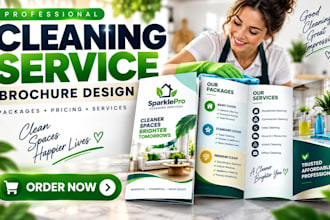 create a cleaning service packages pricing and services brochure
