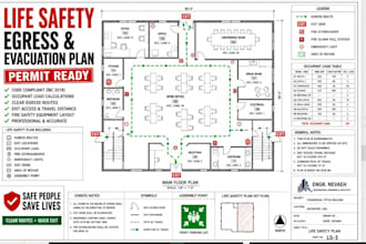 usa architect egress life safety occupant load exit plans fire evacuation plans