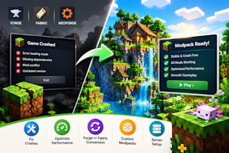 create optimize fix minecraft modpack, fabric to forge, spawn, modpack developer