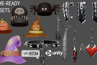 create and optimize vrchat assets, props, weapons, clothing, vfx, accessories