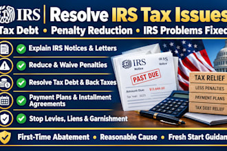 resolve irs issues, irs tax problems, tax debt and help reduce irs penalties
