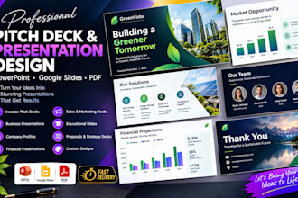 do professional pitch deck design PPT presentations powerpoint google slides pdf