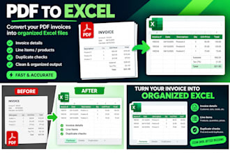 convert PDF invoices to excel