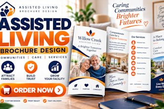 design an assisted living senior care facility brochure