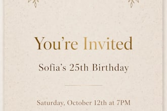 design aesthetic digital invitation for birthday and wedding