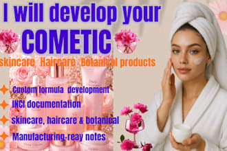 develop your formulas for cosmetic formulation, haircare, skincare, botanicals