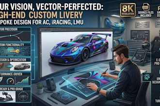 design a custom racing car livery for assetto corsa, iracing and lmu