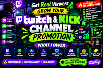 kick promotion twitch promotion twitch affiliate lives viewers kick followers