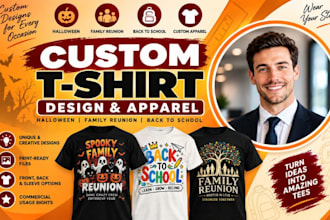 design custom halloween spooky family reunion back to school t shirt