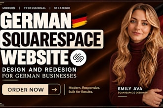 build german squarespace website or redesign german squarespace business website