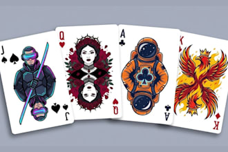 design custom playing cards poker cards 52 cards deck card box and card game