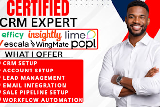 setup efficy crm escala popl wingmate crm workflow lime crm automation insightly