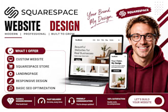 squarespace website design, create squarespace store, or square space ecommerce