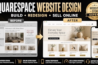 build squarespace website, design or redesign squarespace store