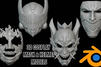 do 3d mask helmet for cosplay armor halloween mask model for 3d print and paint