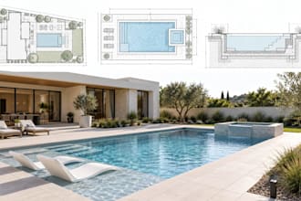 prepare swimming pool permit drawings, site plan and construction details in cad