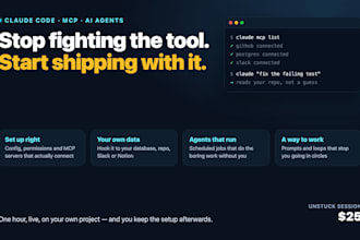 claude code setup and tutoring, mcp servers, ai agents and vibe coding help