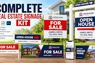 do open house real estate yard sign, realtor rider and property signage designs