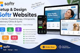 setup dental physiotherapy chiropractic veterinary clinics gyms softr website