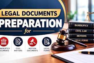 prepare documents for bankruptcy, civil matters, motion and legal forms