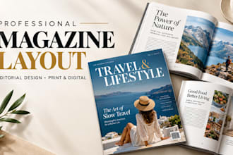 design full magazin layout and professional editorial design