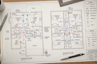 design hvac mechanical systems, ductwork, heating and cooling plans for permit