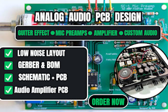 analog audio pcb design for guiter effect mic preamp amplifier pcb