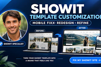 fix mobile responsive website customize design redesign update showit template