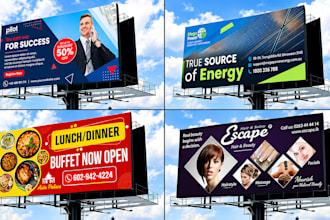 do billboard, outdoor signage and signboard design with print ready source files