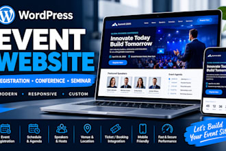 build a wordpress event website with registration page, event squeeze page