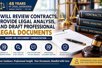 review contracts, provide legal analysis, and draft professional legal documents