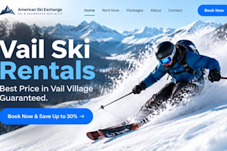 design wix ski rental website snowboard equipment rental booking website