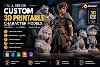 design custom 3d printable character models
