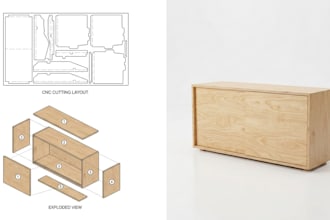 create furniture cad drawings, cnc files and cutting plans