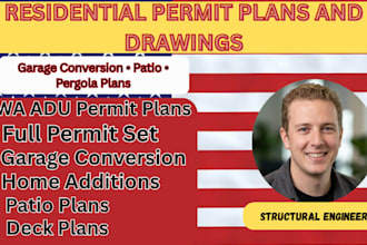 do wa permit adu jadu plan, structural drawing, patio and garage conversion