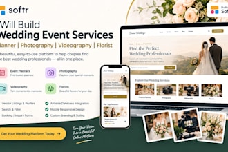 build wedding event planners photography videography florists softr website