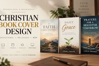 design christian book cover, devotional ebook, religious book and kdp paperback