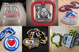 design custom 3d hype chain necklace pendant turnover chain stl 3mf  3d printing